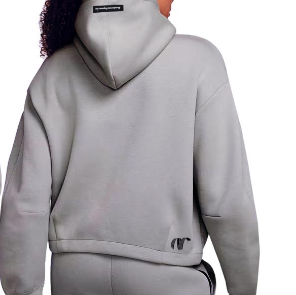 NUMBERONE Women's Full-Zip Heather Gray Knit Hooded Jacket | Comfortable & Versatile