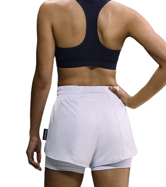 NUMBERONE Women's 2-in-1 Athletic Set | Navy Sports Bra & White Quick-Dry Shorts | Secure Pocket & High Support