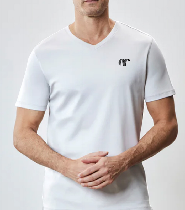 NUMBERONE Men's V-Neck Cotton-Blend T-Shirts | Multi-Color, Minimalist Logo | Breathable & Versatile