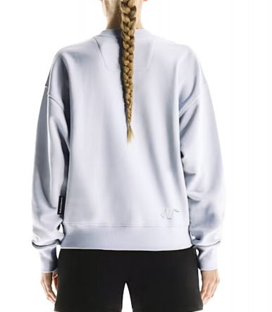 NUMBERONE Women's Loose Cotton-Blend Crewneck Sweatshirt | 3D Logo & Cozy Versatile