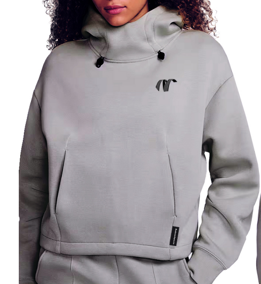 NUMBERONE Women's Full-Zip Heather Gray Knit Hooded Jacket | Comfortable & Versatile