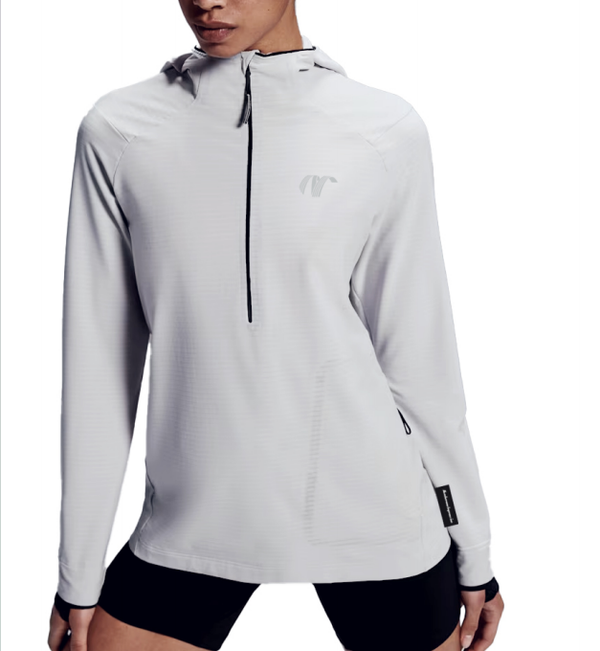 NUMBERONE Women's Quick-Dry Half-Zip Hooded Pullover | CleanCloud Tech & Thumbhole Cuffs