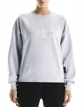 NUMBERONE Women's Loose Cotton-Blend Crewneck Sweatshirt | 3D Logo & Cozy Versatile