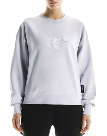 NUMBERONE Women's Loose Cotton-Blend Crewneck Sweatshirt | 3D Logo & Cozy Versatile