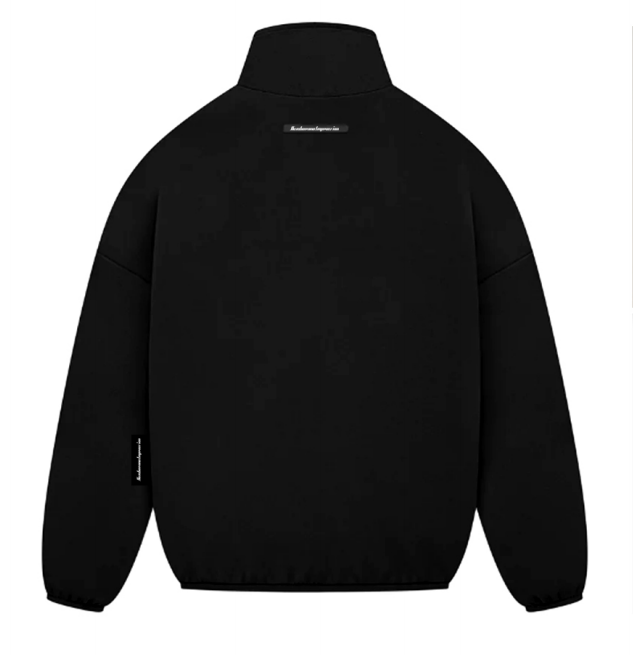 NUMBERONE Unisex Oversized Black Half-Zip Stand Collar Sweatshirt | Cozy & Minimalist