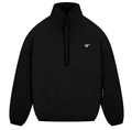 NUMBERONE Unisex Oversized Black Half-Zip Stand Collar Sweatshirt | Cozy & Minimalist